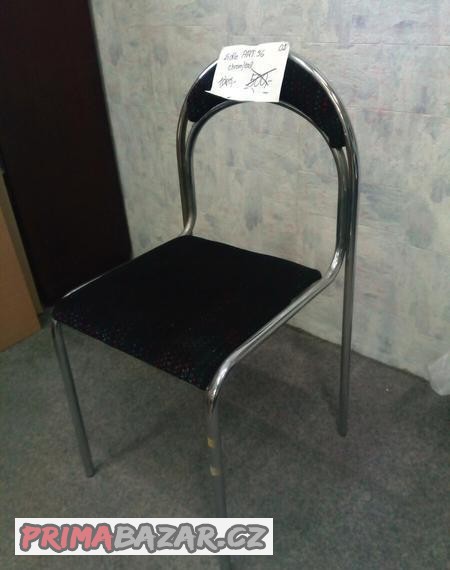 Židle jídelní kovová s čal.sedákem a opěrákem-1ks