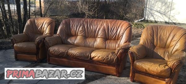 Kožená ROZKLÁDACÍ sedací souprava 3+1+1