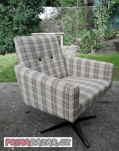 Krásné otočné retro křeslo_Top stav