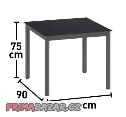 Zahradní stůl Harris čtvercový černý 90 cm x 90-nový