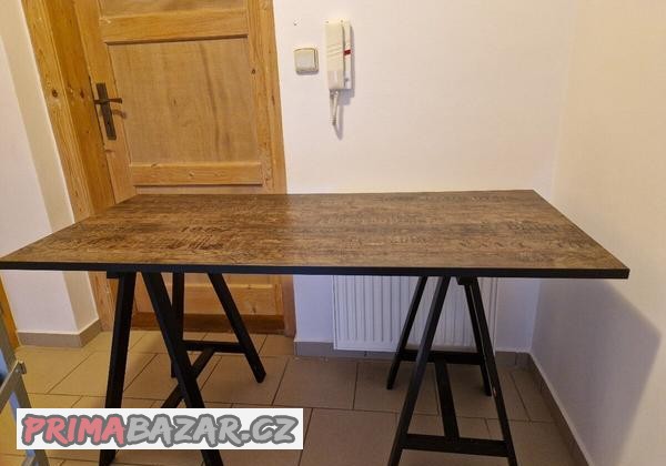 Psací stůl černý/hnědý
