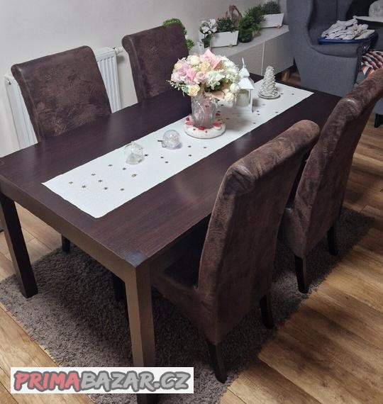 6-ks-zidli-hneda-brousena-kuze-a-stul-cena-v-textu