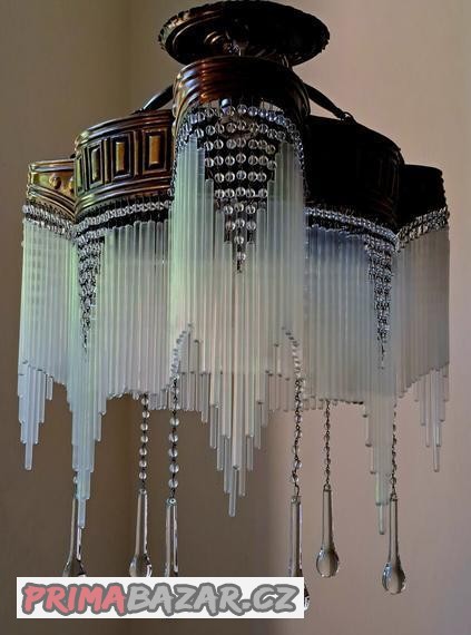 Secesní starožitný lustr,  secese, lustřík .,.