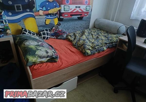 postel-90x200-rost-matrace-ulozny-prostor-dekor-dub