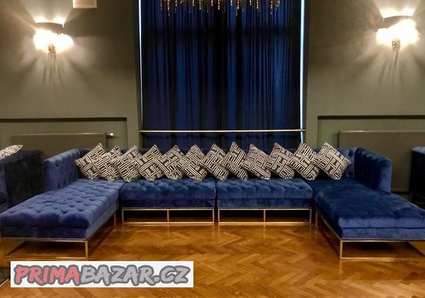 Luxusní sametová sedací souprava