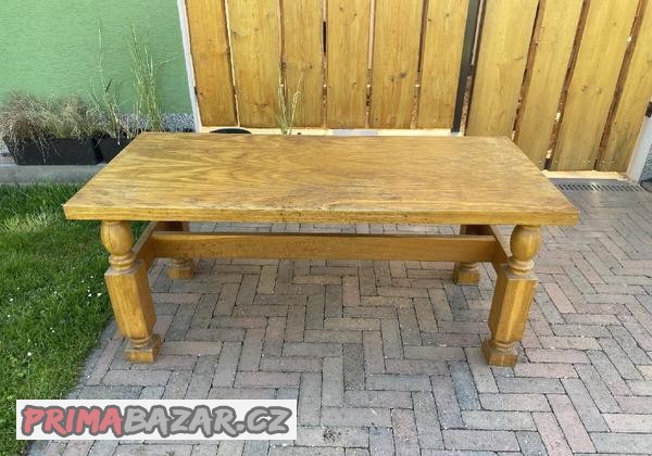 Retro konferenční stolek z masivu.