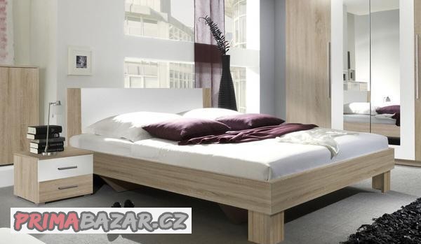 postel-180x200-s-nocnimi-stolky-matracemi-a-rostem-dub
