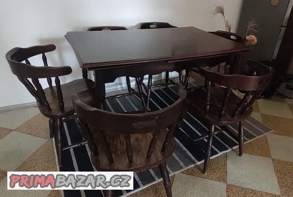 prodam-jidelni-stul-rozkladaci-6-zidli-masiv
