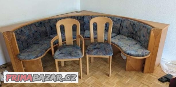 rohova-lavice-210210cm-se-dvemi-zidlemi