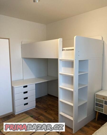 Patrová postel s psacím stolem a skříní - IKEA, typ SMASTAD Patrová postel s psacím stolem a skříní - IKEA, typ SMASTAD