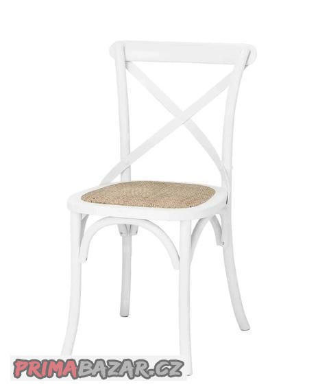 Dřevěná židle s ratanovým podsedákem