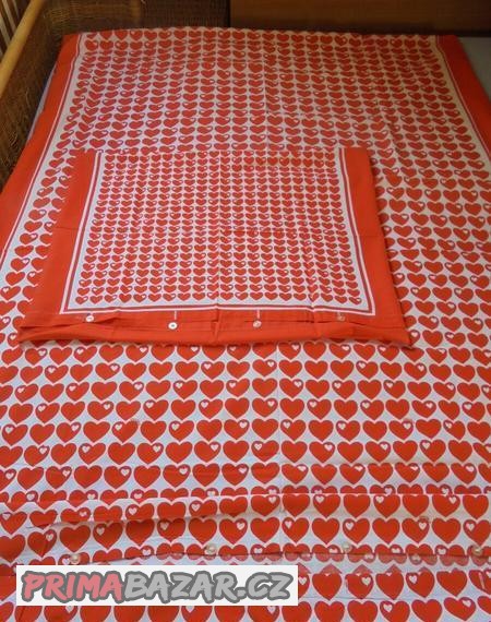 Srdíčkové povlečení na 2 lůžka bavlněné