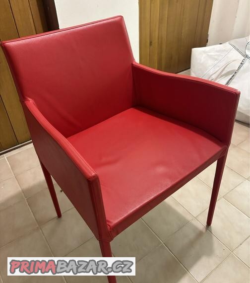 Kožená židle BoConcept (červená) 5x Kožená židle BoConcept (červená) 5x