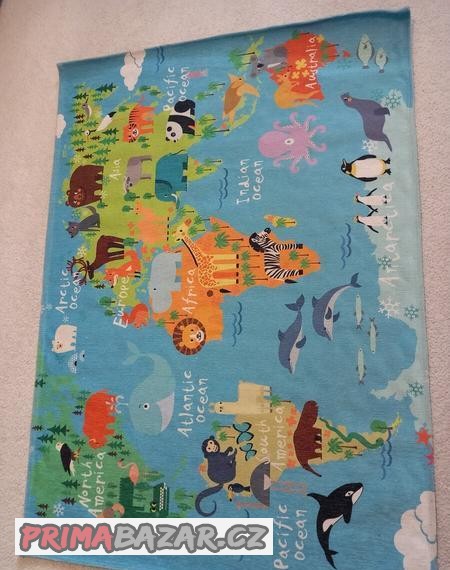 Dětský koberec - mapa světa