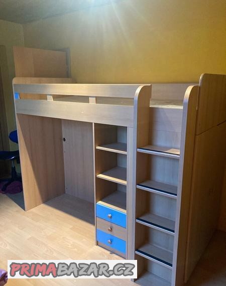 detske-patrove-postele-se-skrini-a-polickami