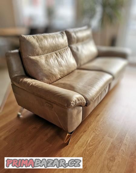 Luxusní Natuzzi elektrický gauč (pravá italská kůže)