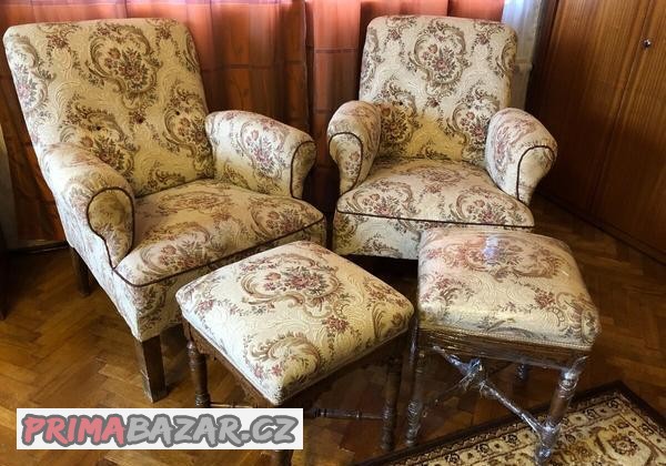 starozitne-kreslo-2-ks-taburet-2ks