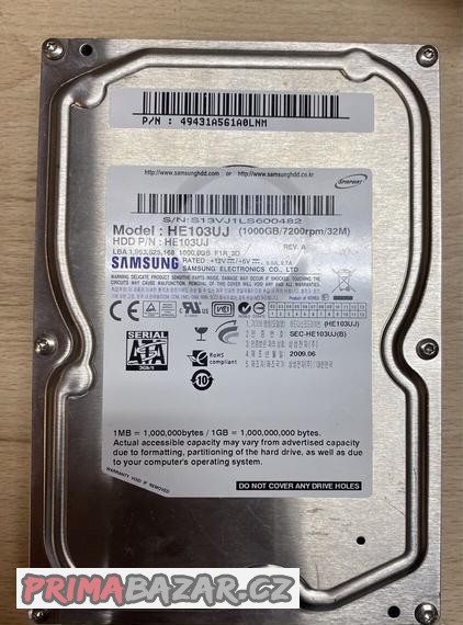 HDD Použité pevné disky 3,5” (250GB-1TB)