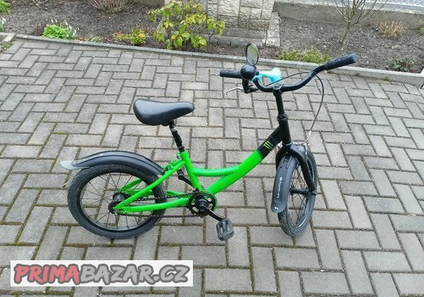 Zachovalé dětské kolo zelené vel.16