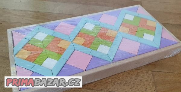 CUBIKA dřevěná stavebnice skládačka hlavolam >80 dílů