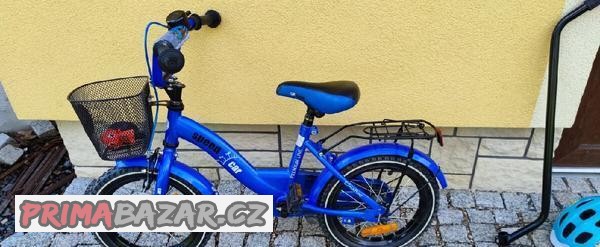 Dětské kolo 14 s kolečky a vodící tyčí