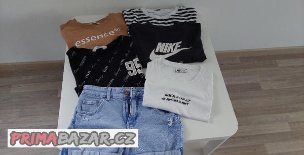 5x dívčí krátké triko crop top a 1x kraťasy