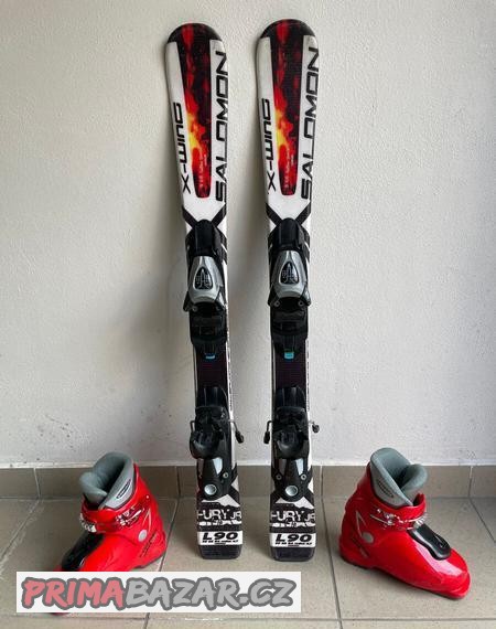 Dětské lyže Salomon X-wing 90 + lyžáky Head