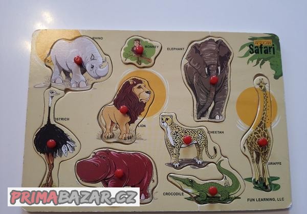 dřevěné puzzle safari