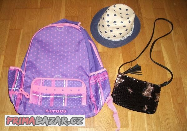 Dívčí batoh zn.CROCS + kabelka + klobouk