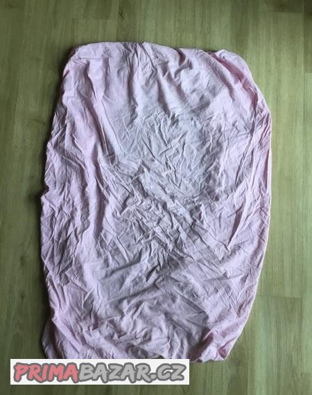 Růžové natahovací prostěradlo Traumeland 60x120