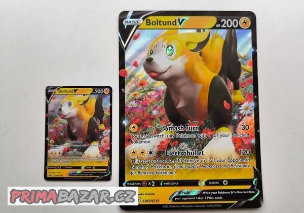 Pokemon PROMO karty Boltund V + JUMBO