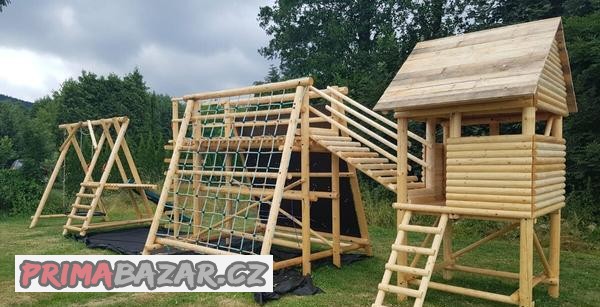 Zahradní dětské hřiště s domečkem a skluzavkou - KMSD