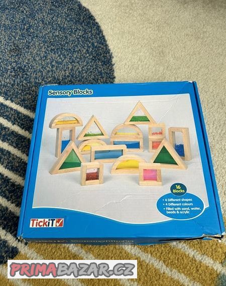 Dřevěné kostky Sensory Blocks