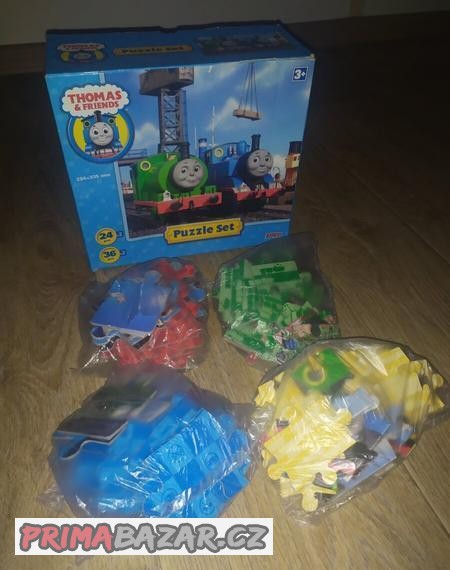 PUZZLE SET MAŠINKA TOMÁŠ (2 X 24 A 2 X 36 DÍLKŮ)