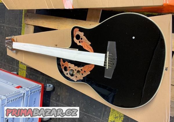 Dimavery OV-500, elektroakustická kytara typu Ovation, černá