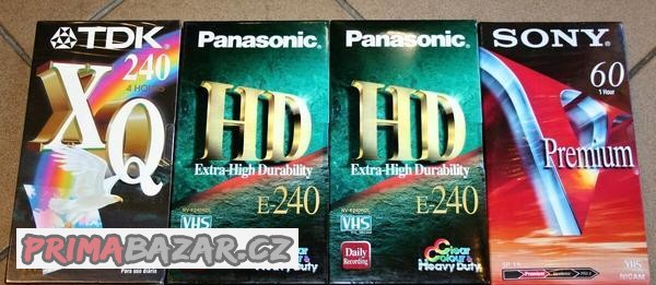4x nová PRÁZDNÁ VIDEOKAZETA SONY, TDK, PANASONIC