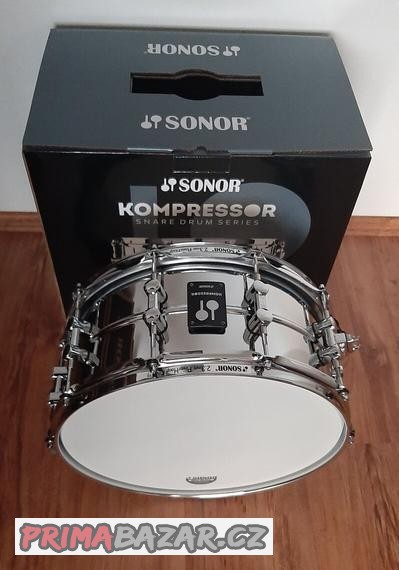 Prodám nový snare Sonor Kompressor-steel 14x6,5