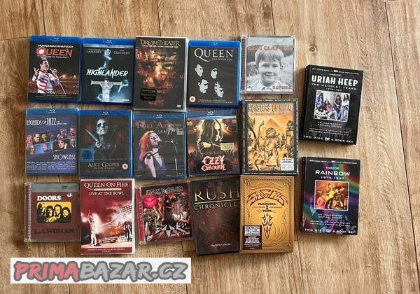Různá DVD, Bluray, Queen, Rush, Ozzy apod.