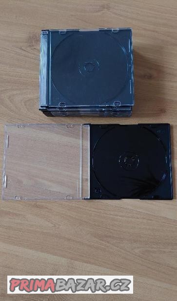 Obal na CD/DVD slim box/krabička - černá/transparent
