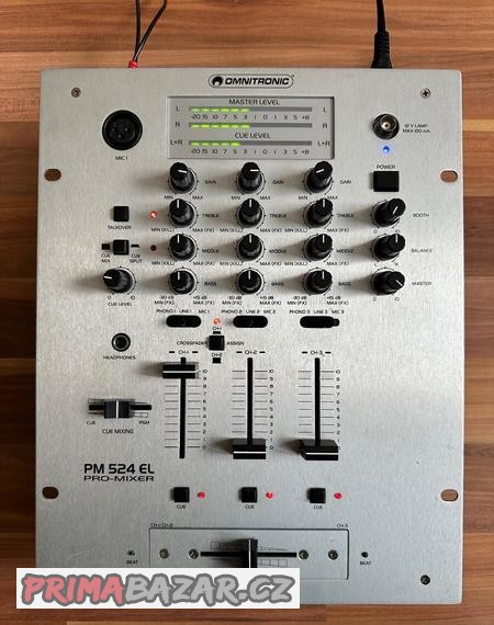 DJ Mixážní pult Omnitronic PM-524 EL v pěkném stavu