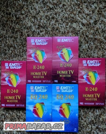 VHS videokazety BASF, 6 ks, výborně zachováno