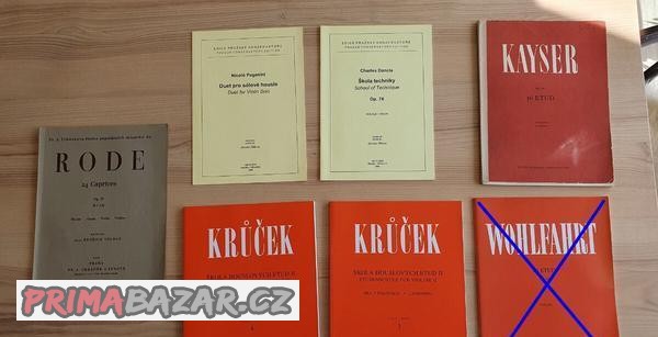 Výukové materiály pro housle (Krůček, Kayser, Wohlfahrt...)