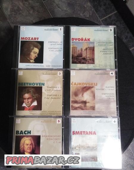 CD..Mozart,Dvořák,Beethoven,Čajkovskij,Bach,Smetana