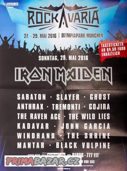 Dva koncertní plakáty - Iron Maiden 2016 a Kiss 2017