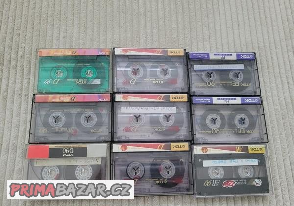 Použité MC kazety Sony, TDK, Maxell, Agfa, RAKS, BASF