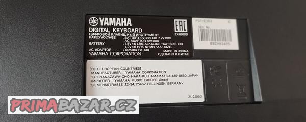 Digital keyboard PSR-E363
