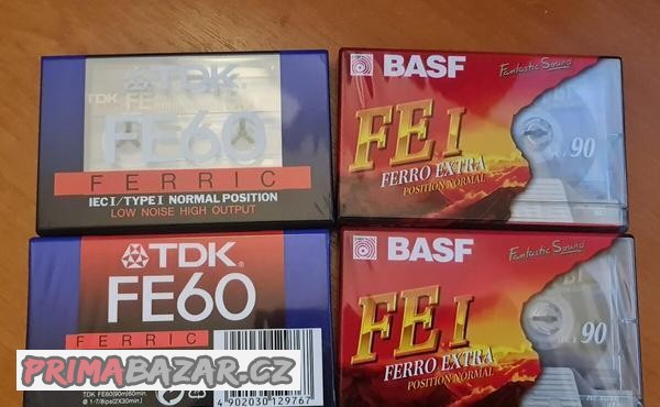 audio kazeta BASF, TDK nová 4ks