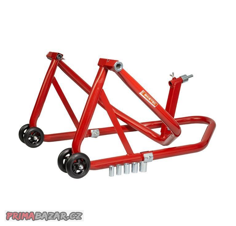 stojan-na-motocykl-predni-do-bryli-zadni-biketec-cerve