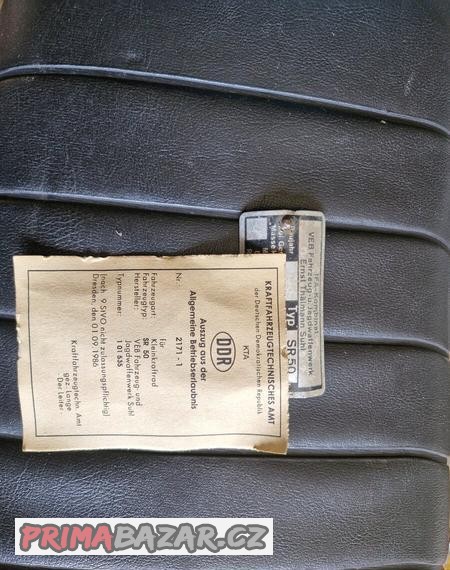 Simson SR 50 Papíry DDR