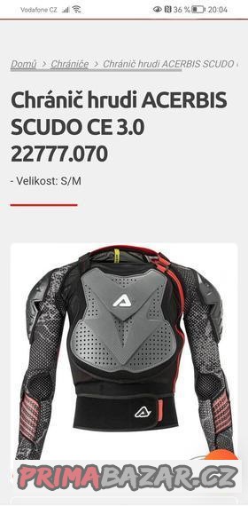 Enduro Mx motokros chránič acerbis vesta, krunýř Enduro Mx motokros chránič acerbis vesta, krunýř